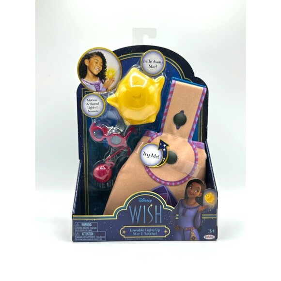 Disney WISH Movie LOVEABLE LIGHT UP STAR & SATCHEL - Picture 1 of 2